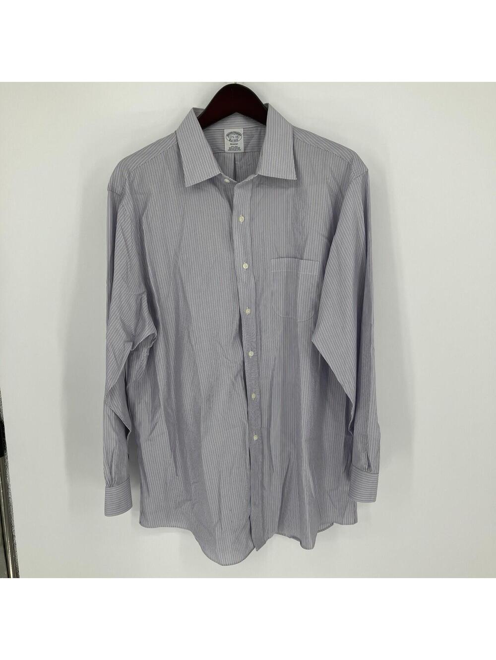 Brooks Brothers Regent Fit Non-Iron Supima Cotton Dress Shirt 17.5-34 Stripe Red